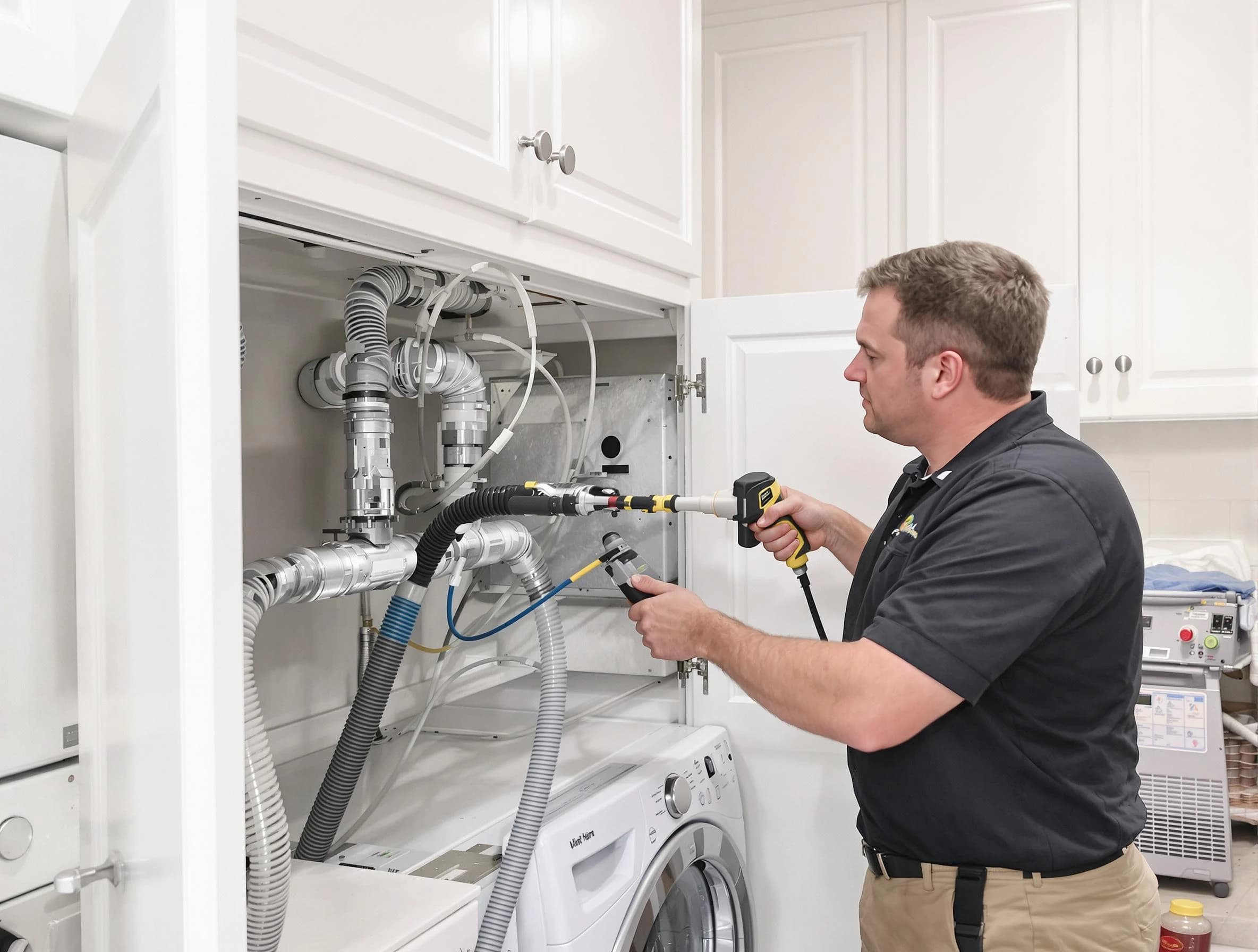 North Huntingdon Dryer Vent Cleaning professional removing severe blockage from a clogged dryer vent in North Huntingdon